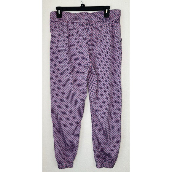 Aerie Womens Joggers Silky Satin MEDIUM Blue Pink Elastic Cuff Pull On‎ Pants - Picture 2 of 8